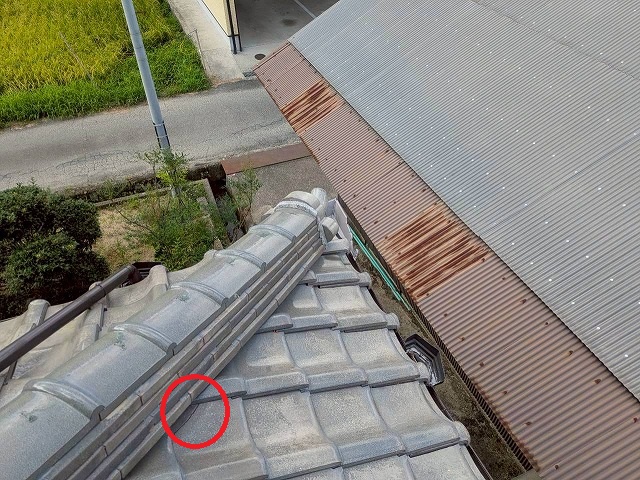 明石市　現調　瓦　劣化　ひび